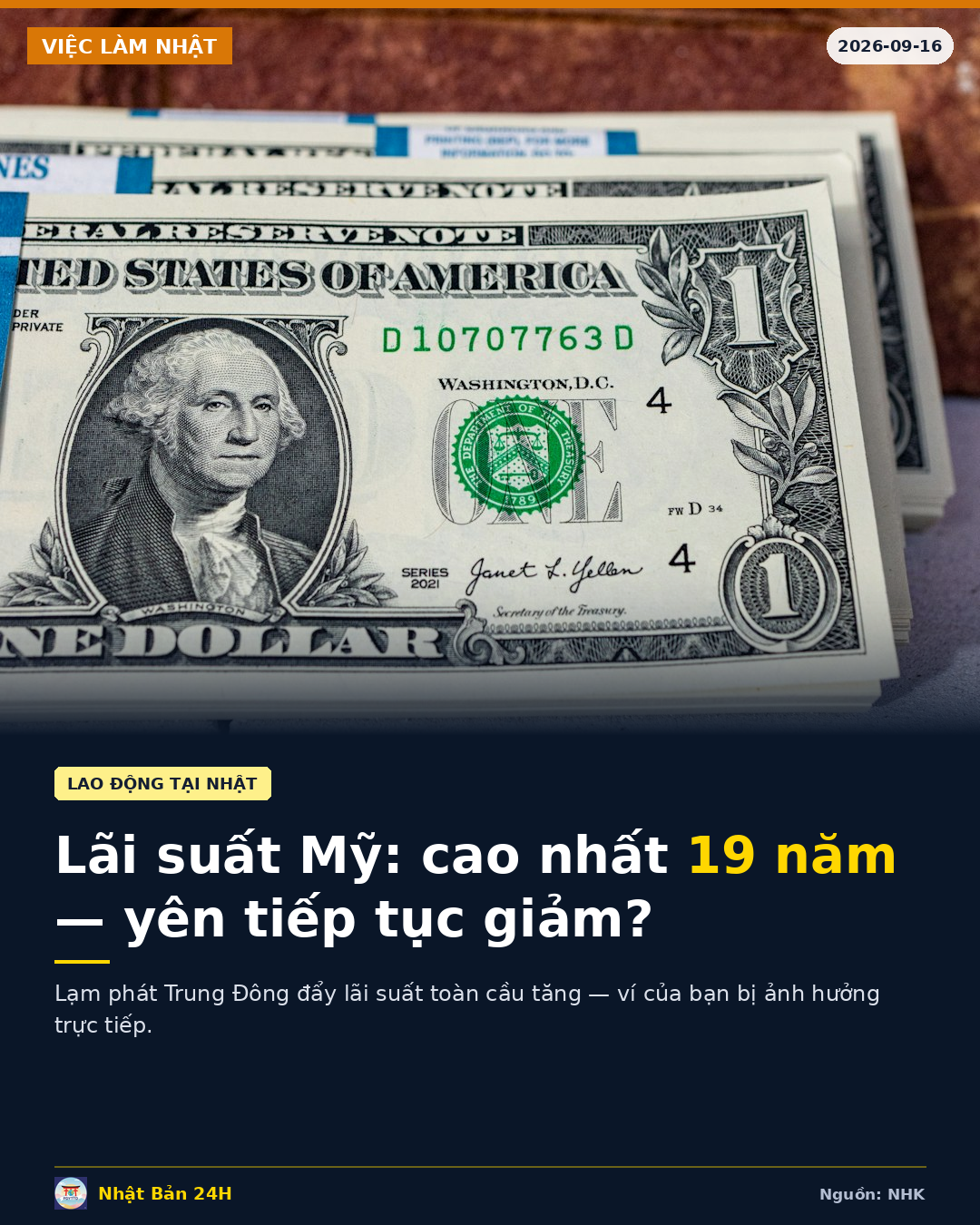 Lãi suất dài hạn Mỹ cao nhất 19 năm: Người Việt tại Nhật cần biết gì?