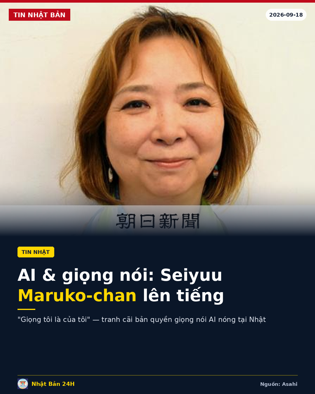 “Giọng nói là chính tôi” – Seiyuu huyền thoại lên tiếng về nguy cơ AI sao chép giọng người