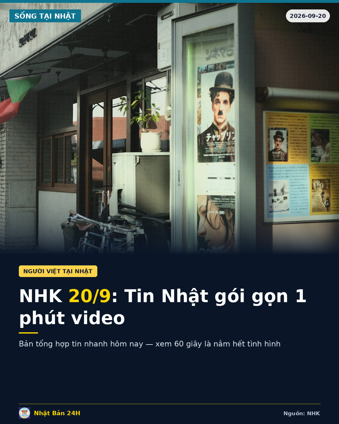 NHK tóm gọn tin tức ngày 20/9 trong video 1 phút – Cách nhanh nhất để cập nhật tin Nhật