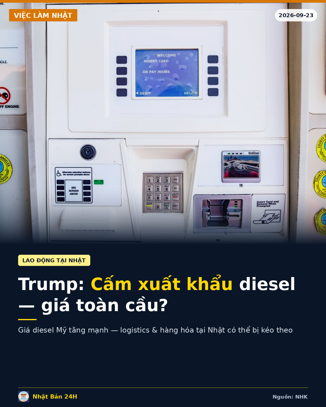 Trump muốn cấm xuất khẩu dầu diesel — giá cả toàn cầu sắp bị kéo theo?