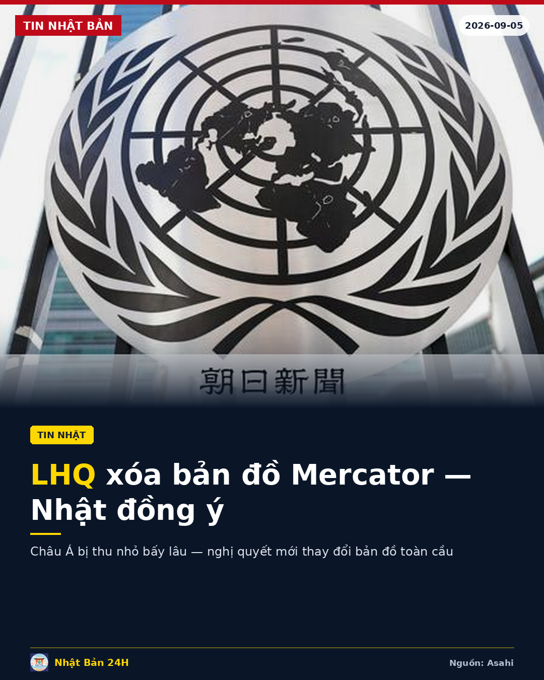 LHQ thông qua nghị quyết “khai tử” bản đồ Mercator — Nhật Bản bỏ phiếu thuận