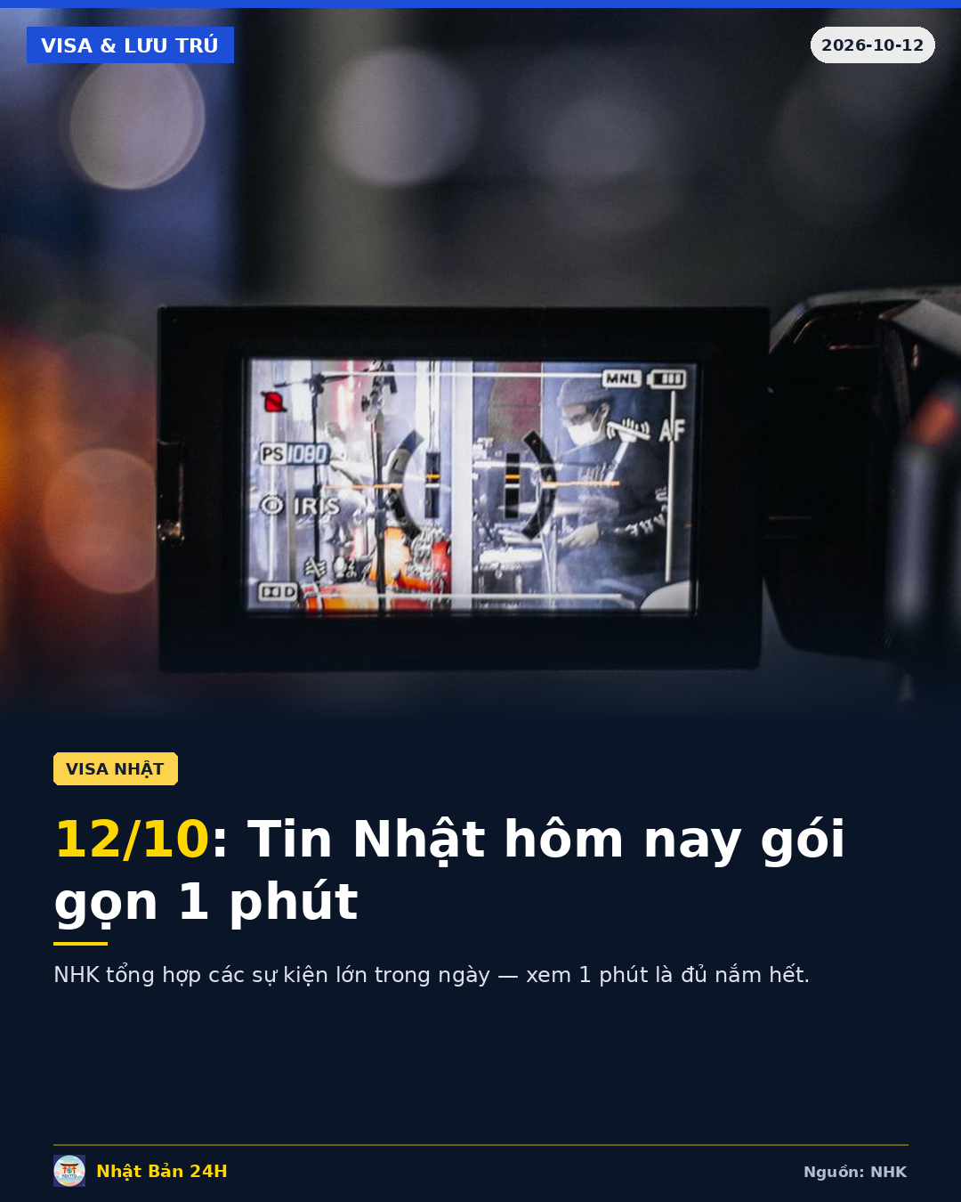 NHK Pickup NEWS 12/10/2026: Tổng hợp tin tức nóng trong ngày chỉ trong 1 phút