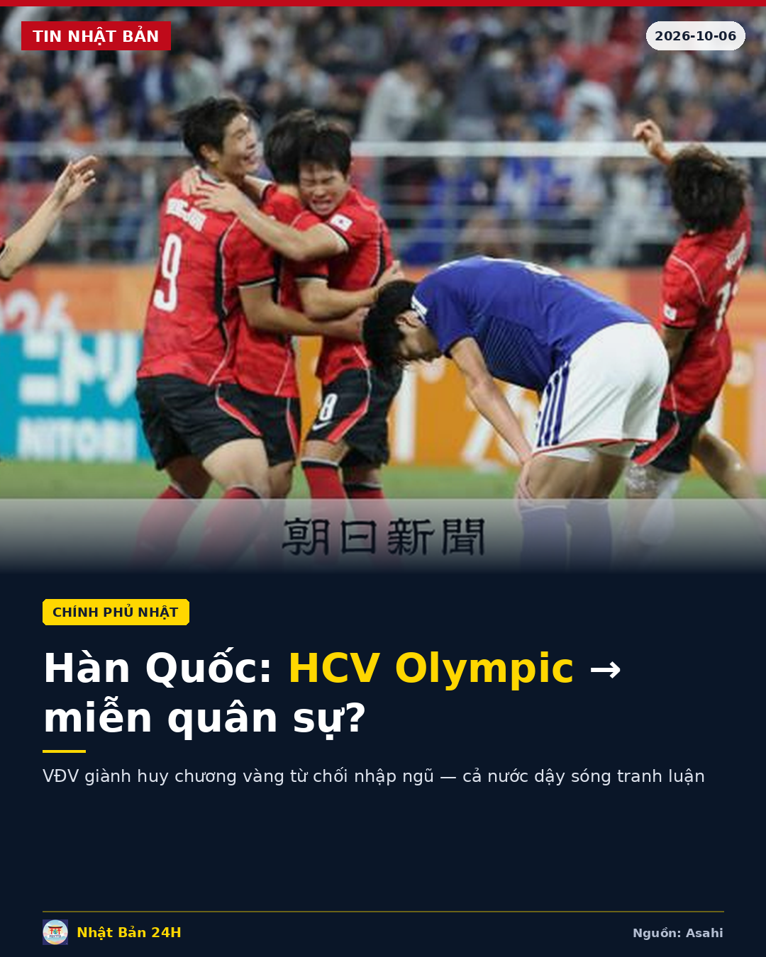 Hàn Quốc dậy sóng tranh cãi: VĐV giành HCV Đại hội châu Á được miễn nghĩa vụ quân sự, công bằng hay không?